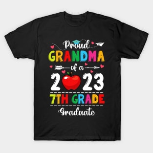 Funny Proud Grandma of a Class of 2023 7th grade Graduate T-Shirt